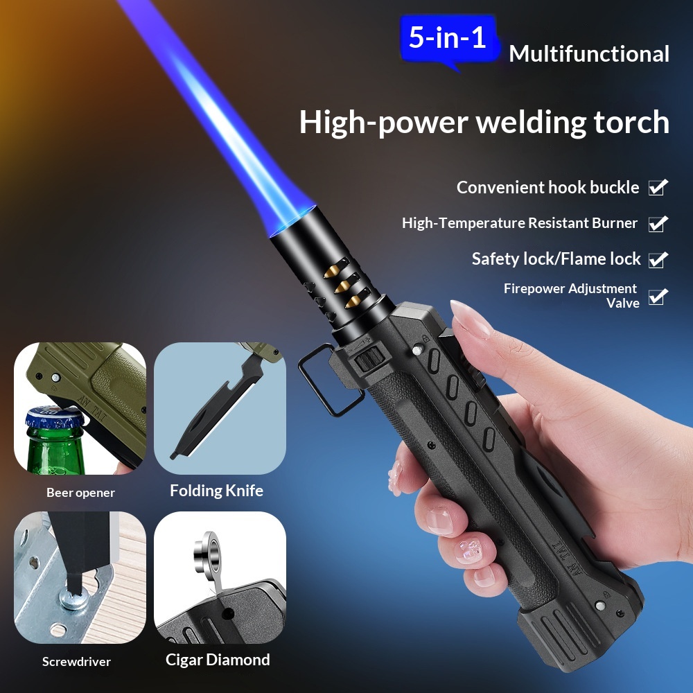 Kitchen Baking Torch - Мощная металлическая газовая зажигалка, ветрозащитная уличная