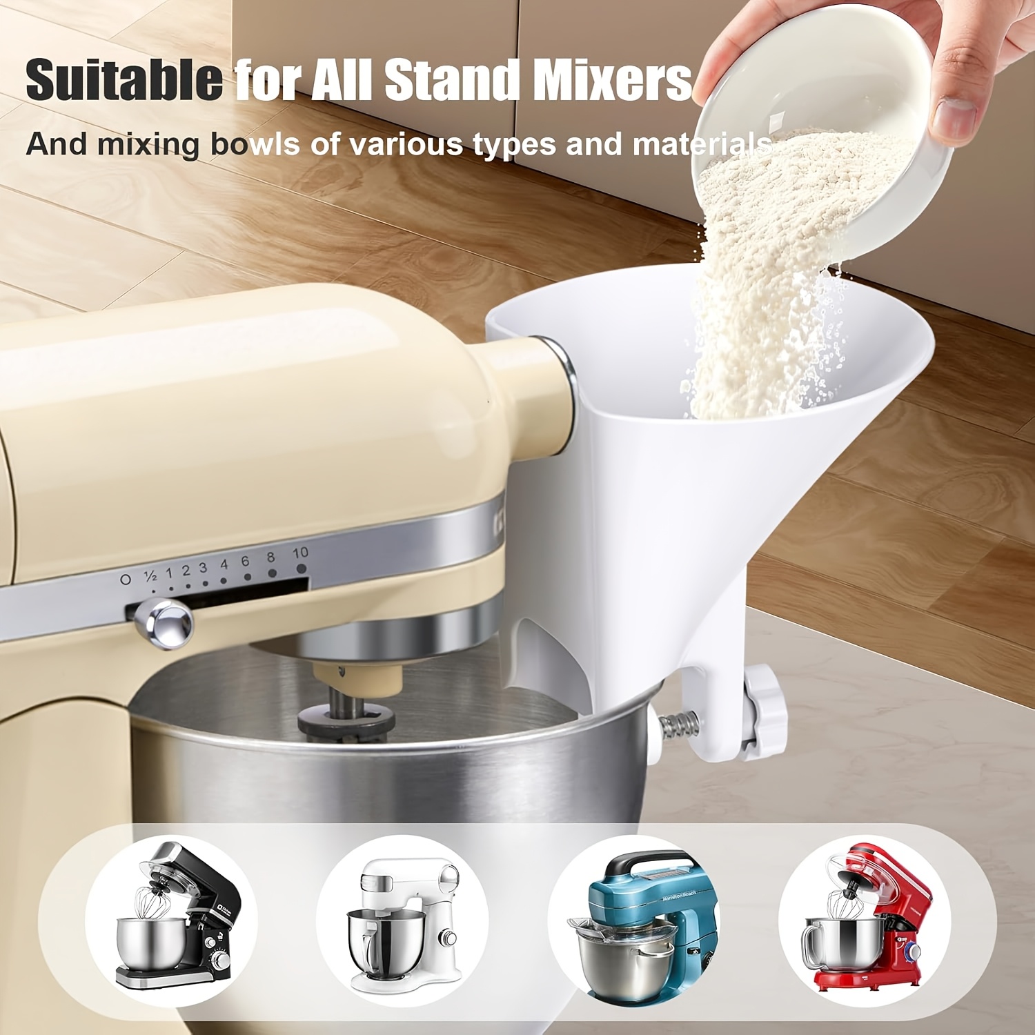 Kitchen Aid Baking Mixer - Широкая воронка для муки и теста