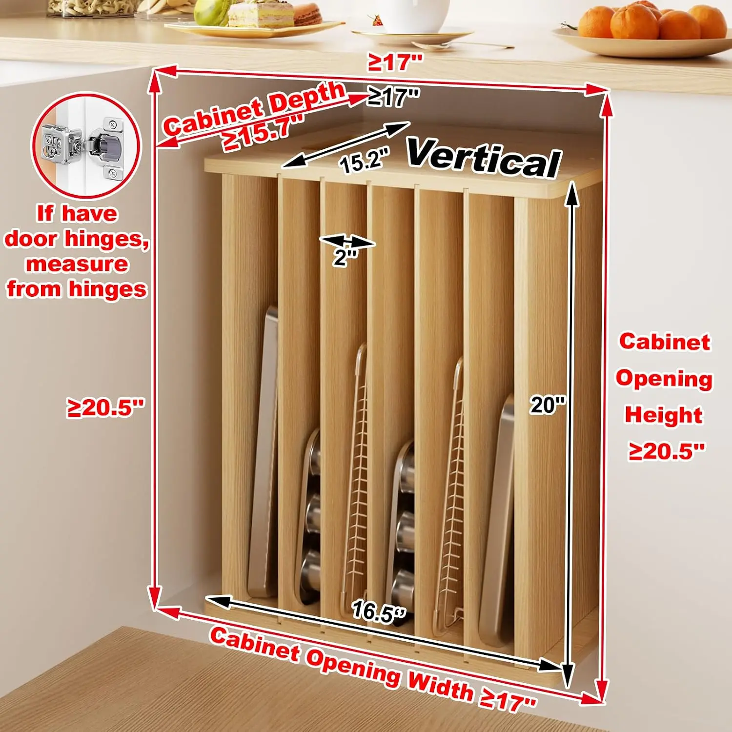 7-ярусный деревянный органайзе – обзор и цена Kitchen Baking Sheet Organizer