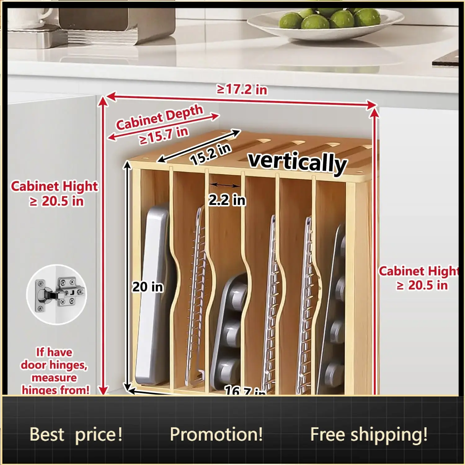 Деревянные разделители для шка – обзор и цена Kitchen Baking Sheet Organizer